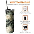 thumbnail image 6 of 20oz Pioneer Flower Skinny Tumblers Stainless Steel Tumbler with Lid and Straw,Vacuum Insulated Double Wall Travel Tumbler Cups with Cleaning Brush for Coffee,Tea, 6 of 6