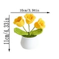 thumbnail image 2 of Handcrafted Yellow Crochet Flower Arrangement in Ceramic Pot Perfect Decorative Accent For Home Or Office, 2 of 8