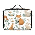 thumbnail image 2 of Large Travel Artist Makeup Bag With Adjustable Dividers &12 Brush Slots Portable Cosmetic Organizer Foxes and Bunnies, 2 of 7