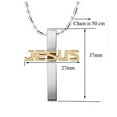 thumbnail image 2 of Jesus Necklace  Men Woman  Silver Gold Plated Stainless Steel Anti-Tarnish Cross Pendant  J-325, 2 of 6