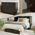 thumbnail image 1 of Monroe Solid Wood Frame Full Size Murphy Bed Chest with Mattress in Espresso, 1 of 20