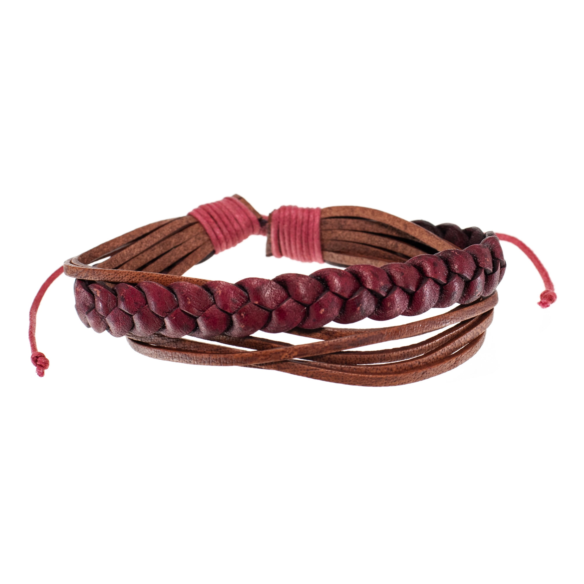 unisex bracelet fashion bracelet red and white bracelet bead bracelet Multi strands braided bracelet leather bracelet