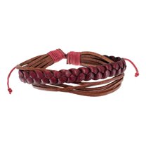West Coast Paracord Natural Dyed Braided Leather Bracelets - Adjustable, Layered, Stacking, Fashion Bracelets - Multiple Styles and Colors Available