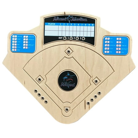 Miami Marlins Handcrafted Wood Baseball Game