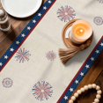 thumbnail image 3 of Independence Day Table Runner 72 Inches, American Flag Star Floral Beige Rustic Bed Runner Dresser Scarves Tabletop for Indoor Outdoor Parties/Ceremony/Banquet, 14" x 72", 3 of 9