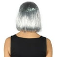 thumbnail image 3 of HPO Adult Women's Silver Tinsel Bob Wig - Breathable Capless Costume for Festival & Party, 3 of 9