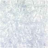 Beadtin Barrel Transparent Crystal Pony Loose Bead, 9 mm, (500 Count)