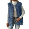 thumbnail image 3 of Sweater Vest for Women Double-Sided Velvet Cardigan Pocket Round Neck Sleeveless (Navy L), 3 of 9