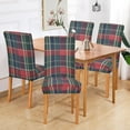 thumbnail image 2 of Yayeee 2 Pack Dining Chair Covers Stretch Parson Chairs Slipcovers Seat Protector, Warm Tartan Mosaic, 2 of 6