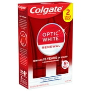 Colgate Optic White Renewal Teeth Whitening Toothpaste, Mint, 3 oz, 2 Pack