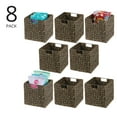 thumbnail image 2 of mDesign Woven Hyacinth Kitchen Storage Organizer Basket Bin, 8 Pack, Black Wash, 2 of 8