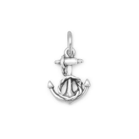 Sterling Silver Anchor Charm - Anchor and Rope Charm Sterling Silver, Made in the USA
