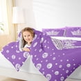 thumbnail image 3 of Erosebridal 3D Princess Crown Twin Comforter Sets,Purple Sequin Print Bedding Set For Girls Kids 2 Pieces, 3 of 7