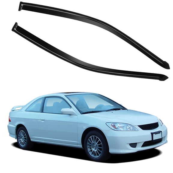 CCIYU Window Visors Side Window Deflector Window Deflector Sun Rain Guard 2Pcs Set Replacement fit for 2001-2005 For Honda Civic Coupe
