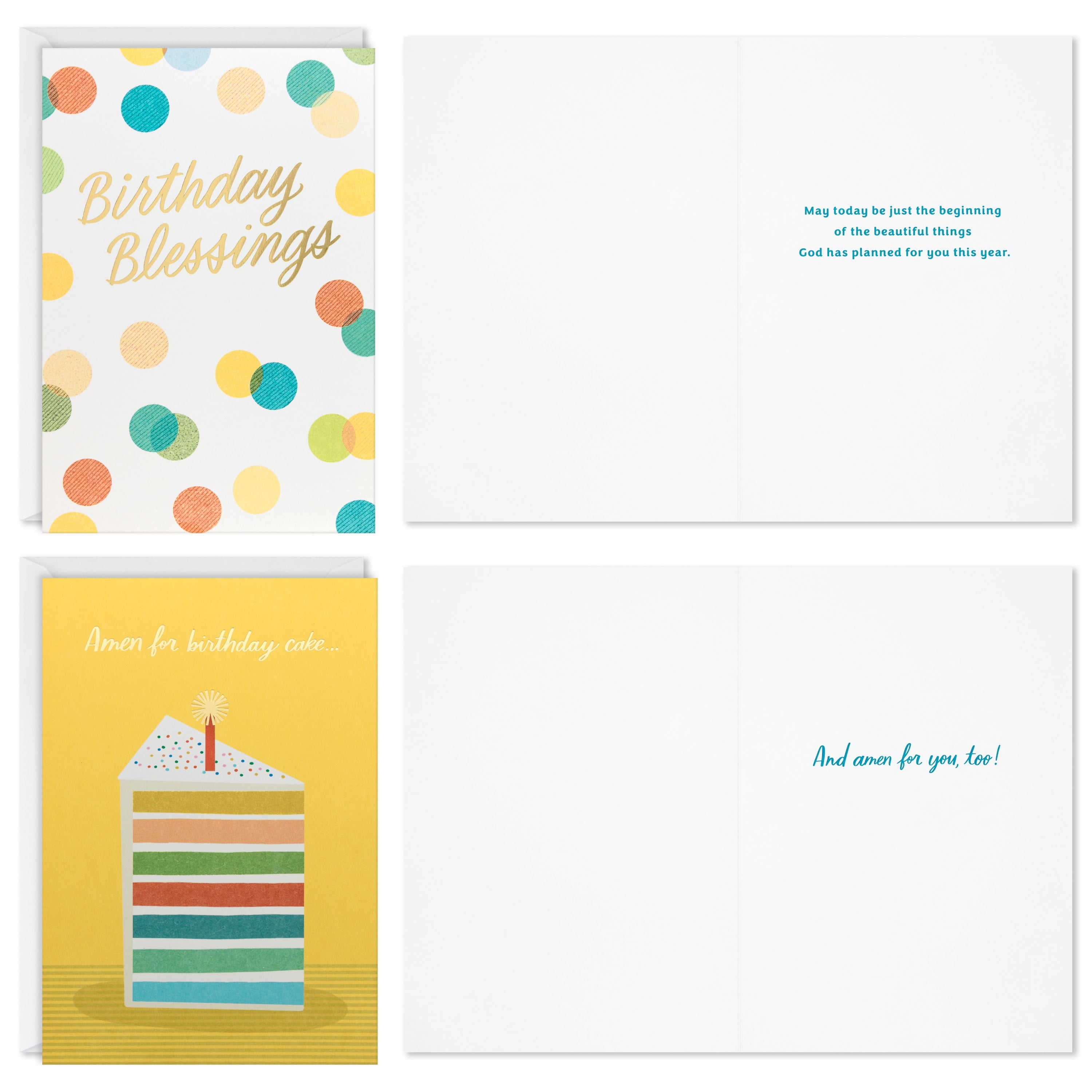 Hallmark Assorted Birthday Cards (Bright and Blessed), 12 Count