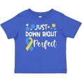 thumbnail image 3 of Inktastic Just Down Right Perfect Down Syndrome Awareness Ribbon Boys or Girls Baby T-Shirt, 3 of 5