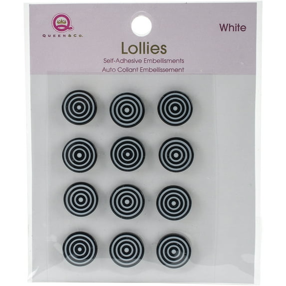 Queen & Co LO11-21 Lollies 12/Pkg - White