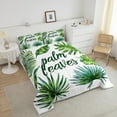 thumbnail image 3 of Green Palm Leaf Queen Comforter Set,Tropical Botanical Plant Leaves Bedding Set Adults,Hawaiian Jungle Forest Quilt Bed Set Nature Themed Bed Comforter Set 3Pcs, 3 of 5
