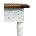 thumbnail image 3 of HomeRoots 488539 24 x 24 x 24 in. Ivory & Brown Solid Wood Square End Table, 3 of 5