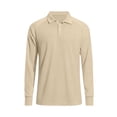 thumbnail image 4 of BVnarty Men’s Long Sleeve Collared Sun Protection Thumb Hole Raglan Pullover, Quick Dry Athletic Top for Summer Fishing & Trail Runs Beige XXL, 4 of 9