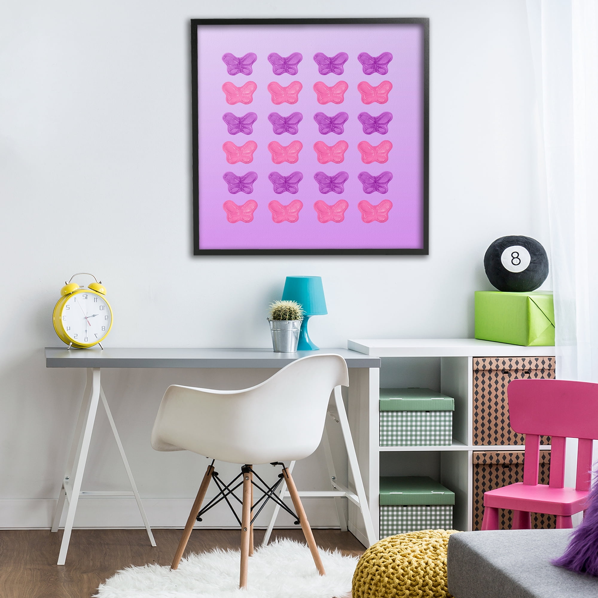 Stupell Industries Purple & Pink Butterfly Candies Black Framed Giclee Art, design by LISH Creative