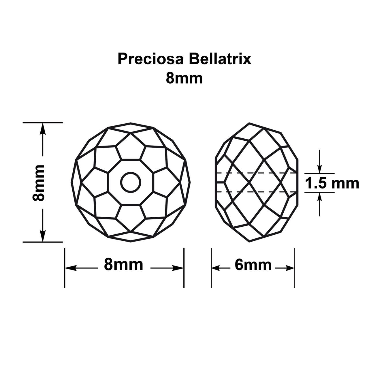 144 Pieces (8mm) Crystal | Preciosa Crystal Bellatrix Glass Faceted Rondelle Beads