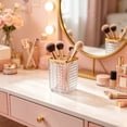 thumbnail image 4 of Makeup Brush Holder Organizer, Crystal Cosmetic Brush Storage for Vanity Countertop, Vintage Plastic Pencil Cup for Beauty Blender & Eyebrow Tools, Compact Cylinder for Home Travel, 4 of 6