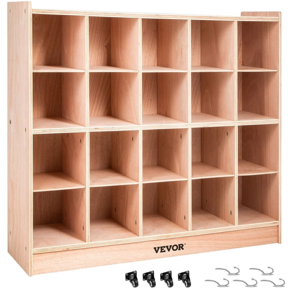 HCY Cubby Wooden Storage Unit 20 Cubby Storage Unit Classroom 30 Inch High Plywood Wooden Cubbies for Classroom