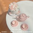 thumbnail image 2 of 1/6 Doll House Model Furniture Accessories Mini Model Carved Relief Tea Set Teapot Cups OB11 BJD Lol Blyth Kitchen Miniature Toy Gao Jinjia LED, 2 of 2
