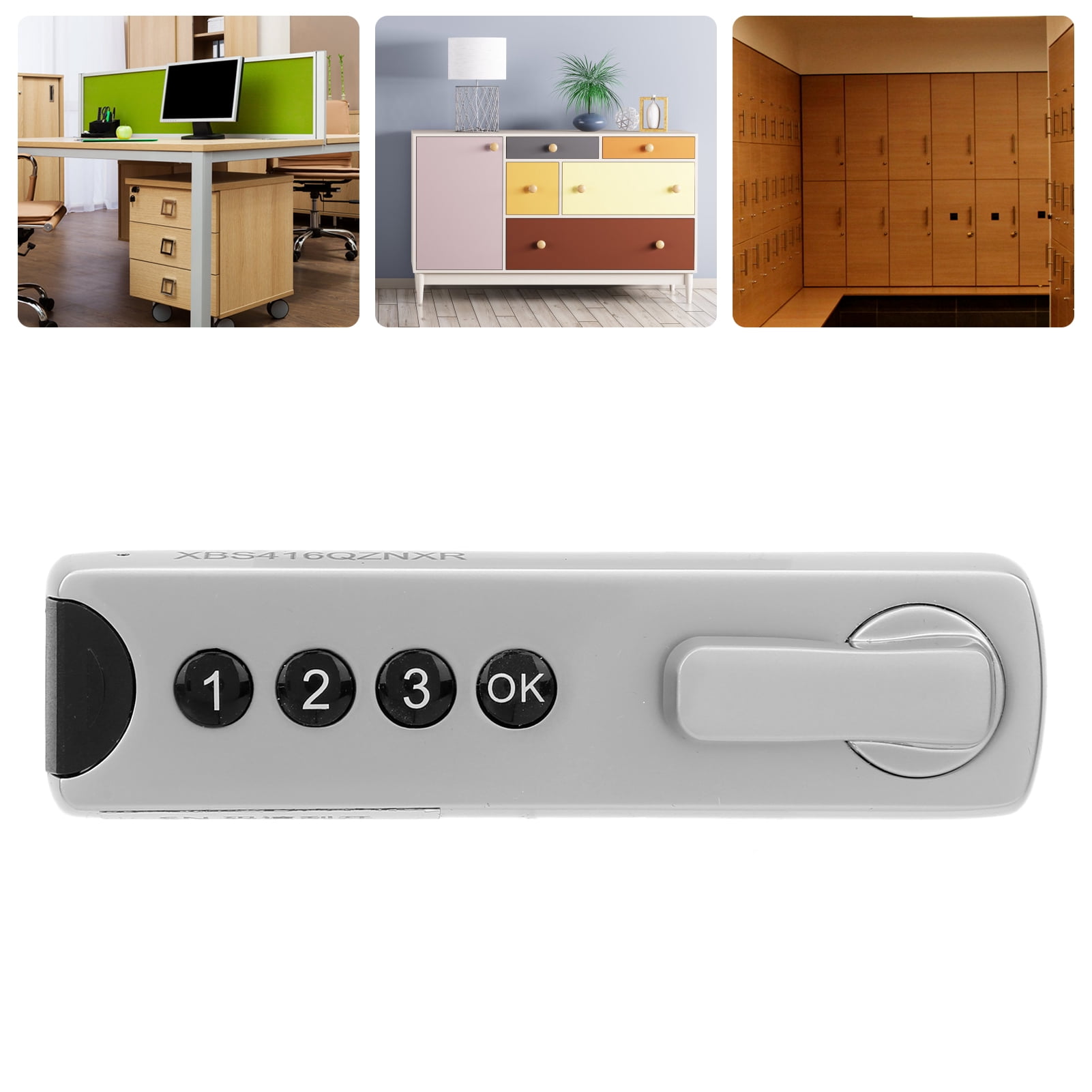 M Buder Zinc Alloy Smart Password Cabinet Lock Built-in 100mAh Battery Keyless Entry Drawer Wardrobe Security Device Anti-Theft Home Office Furniture Hardware (3.94 x 1.97 inches / 10 x 5 cm)