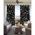 thumbnail image 3 of Spring Floral Black Out Curtains 84 Inch Long for Living Room, Elegant Pastoral Flowers Dragonfly Black Blackout Curtain Shade Thermal Insulated Window Curtains Grommet Drapes 42"x84" 2 Panels, 3 of 8