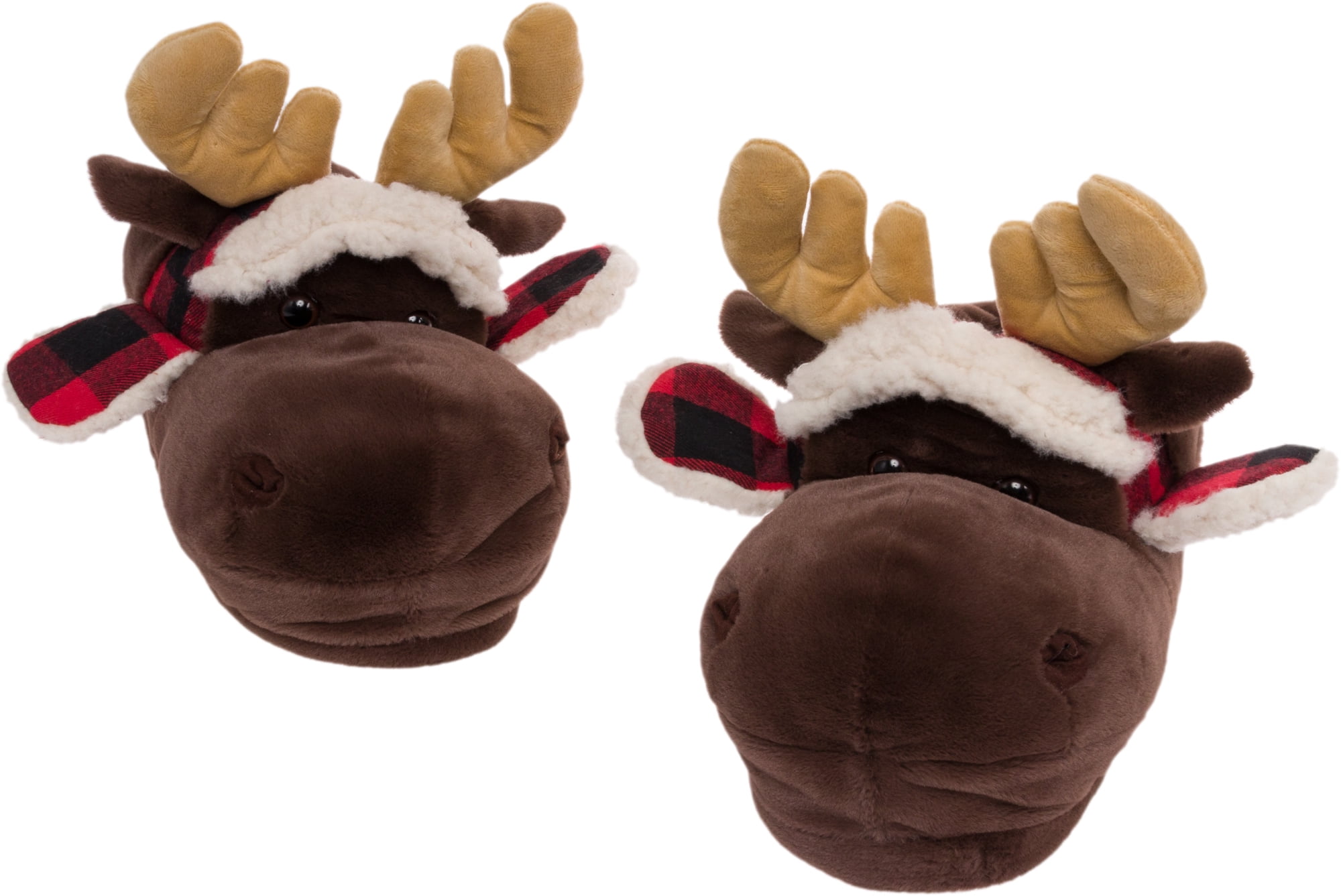 L/XL Ladies Soft Fuzzy House Slippers Chocolate Moose Womens Plush Fuzzy Feet Slippers by LazyOne
