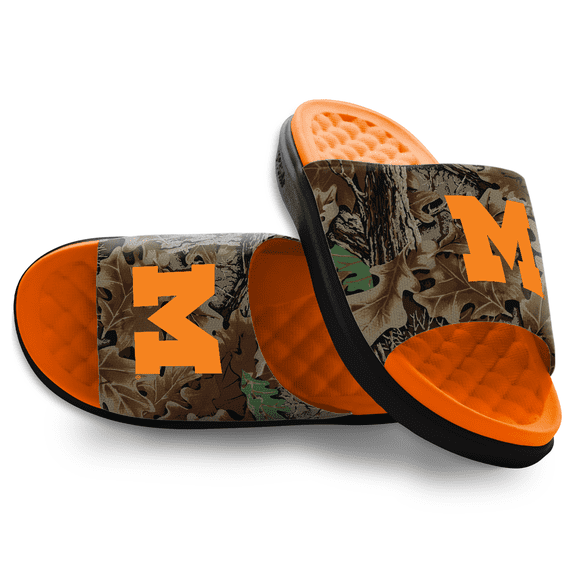 Unisex ISlide Michigan Wolverines RealTree Advantage Camo Motive Slide Sandals