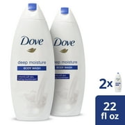 Dove Body Wash Deep Moisture Cleanser That Effectively Washes Away Bacteria While Nourishing Your Skin with Skin Natural Nourishers for Instantly Soft Skin and Lasting Nourishment 22 oz, 2 Count