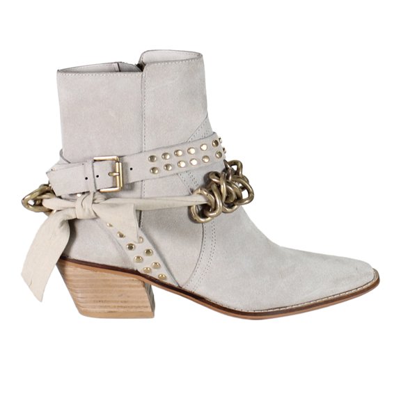 Diba True Womens Paper Lily Chain Studded Snip Toe Zippered Ankle Boots