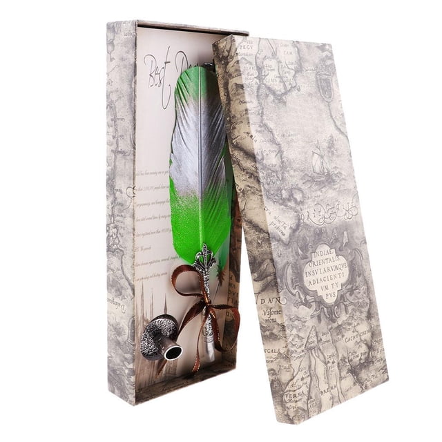 Pluma estilográfica perfecl Vintage con Soporte Estable 5 Puntas Sustituibles 1.0mm caja verde