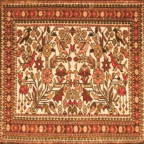 Ahgly Company Indoor Square Persian Orange Traditional Area Rugs, 8' Square