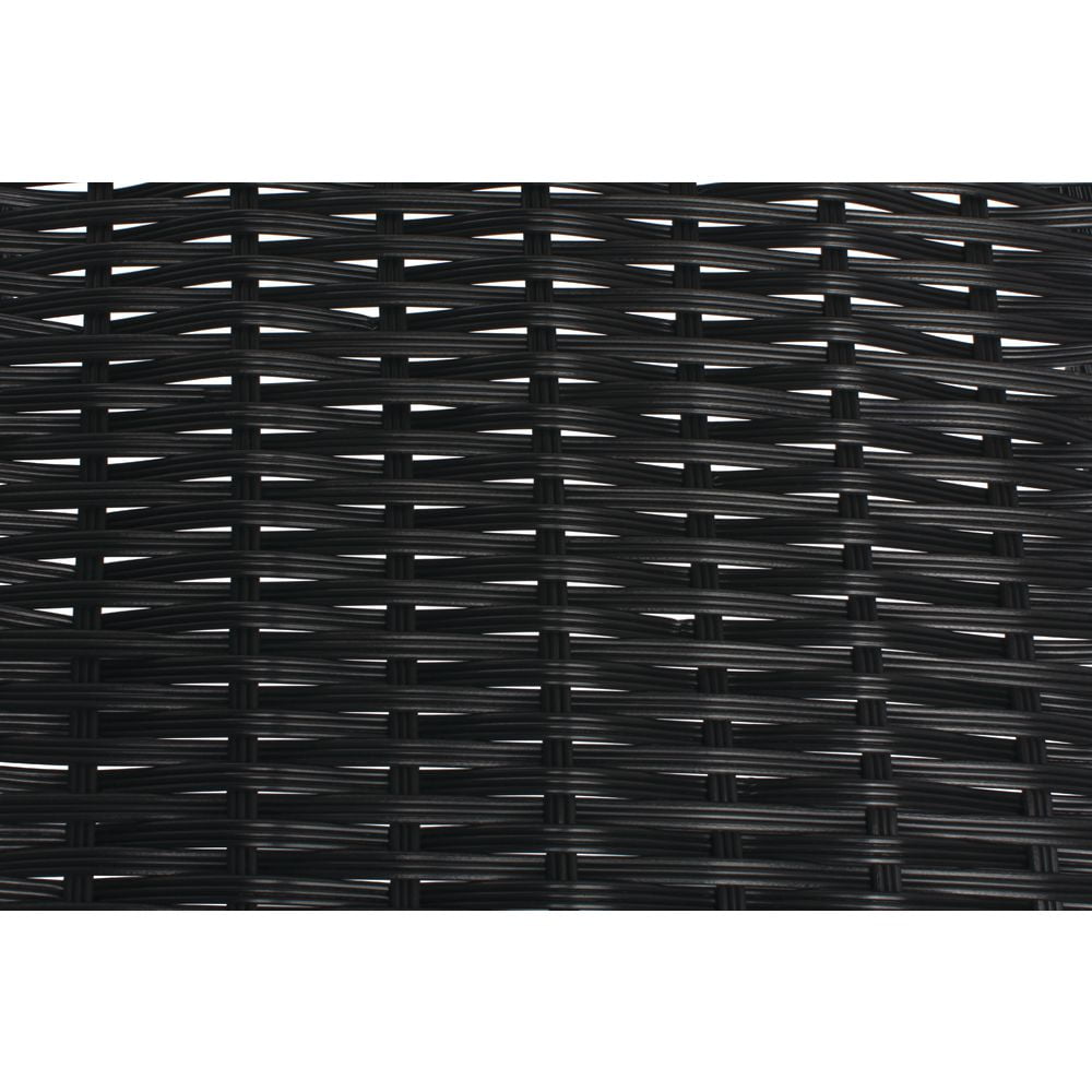 HUBERT Wicker Look Tapered Storage Basket, Rectangular Black - 15 1/2"L x 20"D x 1 1/2" to 6"H