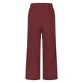 thumbnail image 5 of Lroveb Pajama Pants for Women, Lounge Pants Womens, Womens Casual Pants Cute Soft Elastic Low Rise Vintage Plaid Print Button Front Capri Red, 5 of 6