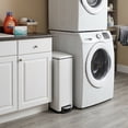 thumbnail image 3 of Innovaze 11.9 Gal./ 45 Liter  Slim Stainless-Steel-Made Step-on kitchen Trash Can (Matt White), 3 of 8