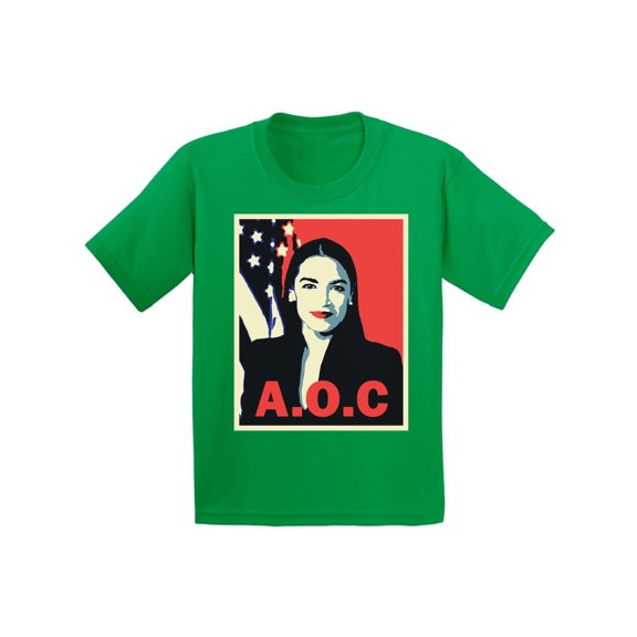 Awkward Styles AOC Youth Shirt Ocasio T-Shirt for Kids Gifts for Children Ocasio-Cortez Shirts Patriotic Shirts Made in USA AOC Tshirt American Style Ocasio Shirt for Child Ocasio-Cortez Outfit