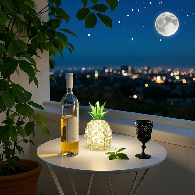 Christmas Acrylic Pineapple Table Lamp - Decorative Table Light Clear Led Night Light, Christmas Table Lamp Bedside Lamp for Desk Shelf Window Sill Home Decoration