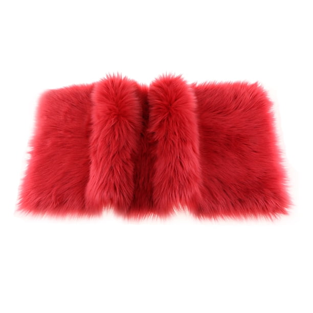 Alfombra de área mullida Yotijar 60 Cm *90 Cm Suave Antideslizante Peluda Comedor Rojo