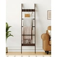 thumbnail image 2 of Blanket Ladder Shelf for Living Room, Decorative Quilt Rack with 4 Removable Hooks, 5-Tier Farmhouse Ladder Holder Organizer for Bedroom, Black Tea Brown and Black BR02120B, 2 of 17
