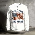 thumbnail image 6 of 250th Anniversary Usa Shirt Men Henley Button Up Top Patriotic American Flag T-Shirts Casual Long Sleeve Pullover Mens 4th of July Outfit, 6 of 8