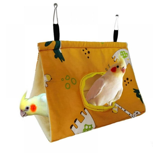 Winter Warm Bird Nest House Hanging Hammock Velvet Shed Hut Cage Plush Fluffy Birds Hideaway