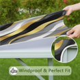 thumbnail image 6 of Gray and Gold Marble Ink Waves Pattern Square Fitted Tablecloth with Elastic Edge,Square Table Cover,Washable Elastic Table Cover for Home Kitchen Party Decor 36"x36", 6 of 6
