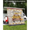thumbnail image 3 of 4th of July RV Awning Sun Shade Screen 9'X7' Sunflower Truck Mesh Sunscreen Red Blue Stripes Wood Grain Awning Shade Screen with Zipper UV Blocker Completed Kits for RV Motorhome Camper, 3 of 7
