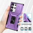 thumbnail image 6 of Allytech Rugged Case for Samsung Galaxy S23 Ultra, [Slide Camera Cover] [360° Rotating Kickstand] [Military Protection] Non-Slip Anti-Fall Anti-Scratch Shockproof Heavy Duty Case - Purple, 6 of 8