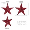 thumbnail image 2 of VHC Brands Patriotic Faceted Metal Star Burgundy Wall Hanging 8x8, Independence Day Decor, American Star Design, Distressed Appearance Metal Wall Hanging, Star Shape, Country, Burgundy, 2 of 6